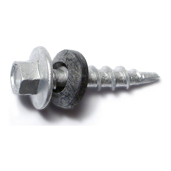 Midwest Fastener Silver Ruspert Coated Steel Hex Washer Head Pole Barn Self-Drilling Screws