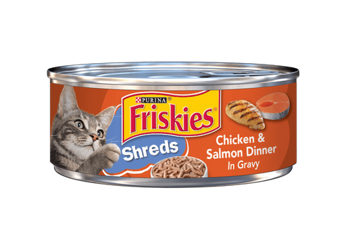 Friskies Savory Shreds Chicken And Salmon Dinner In Gravy Canned Cat Food