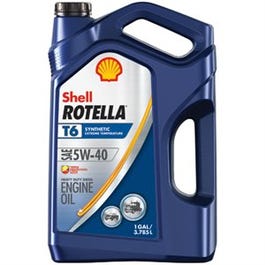 Rotella Motor Oil, T6 5W-40, 1-Gallons