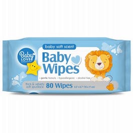 Spunlace Baby Wipes, Alcohol-Free, 80-Ct.