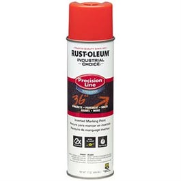 Industrial Choice Precision Line Marking Spray Paint, Fluorescent Red Orange, 17-oz.