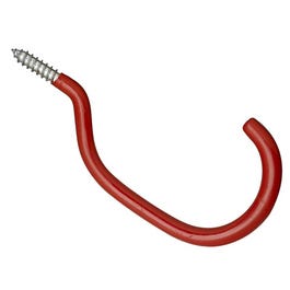 Bike Hook, Red, Vinyl Coated, 6.5-In.