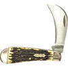 Schrade Knives Hawkbill Pruner Uncle Henry Pocket Knife 2.75 Stainless Blade Staglon Handle