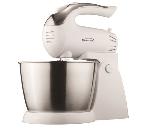 Brentwood SM-1152 5-Speed + Turbo Stand Mixer, White (White)