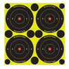 Birchwood Casey 34825 Shoot-N-C  Self-Adhesive Paper 8 Bullseye Yellow Target Paper w/Black Target & Red Accents 30 Per Pack