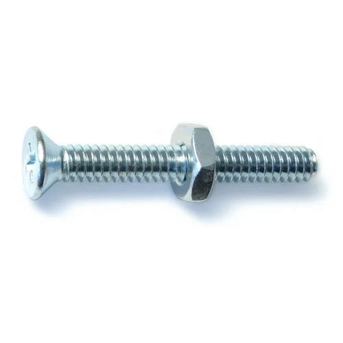 Monster Fastener Zinc Plated Steel Coarse Thread Phillips Flat Head Machine Screws