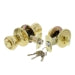 Ultra Hardware Tulip Knob Entry Set - 1 Cylinder Deadbolt, Polished Brass Finish (Polished Brass Finish)