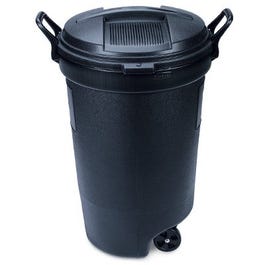 Roughneck Wheeled Trash Can, Black, 32-Gal.