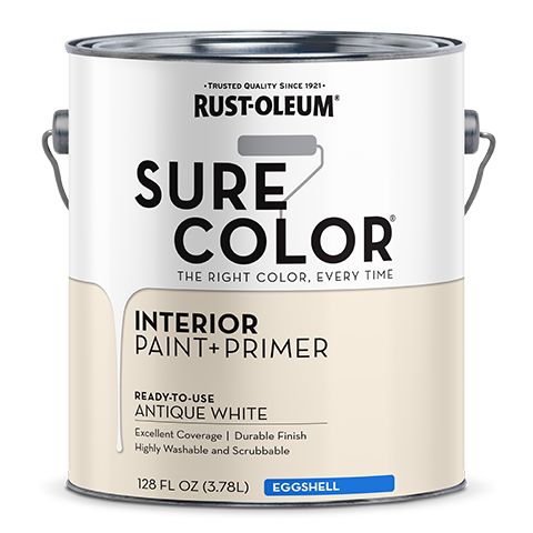 Rust-Oleum Sure Color Eggshell Interior Wall Paint 1 Gallon Antique White (1 Gallon, Antique White)