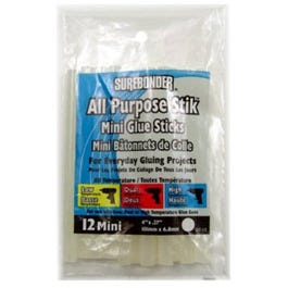 Mini Glue Sticks, Clear, .28 x 4-In., 12-Pk.