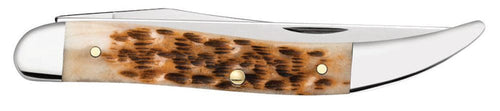 Case Peach Seed Jig Amber Bone Fishing Knife (Amber Bone)