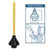 Thrifco Plumbing Industrial Professional Stepped Flanged Plunger (Length 23 1/2” (Plunger & Handle))