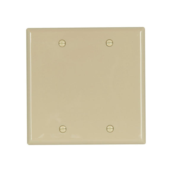 Cooper Industries Ivory Standard 2-Gang Blank Thermoplastic Unbreakable Wallplates 5 (2 Gang, Ivory)