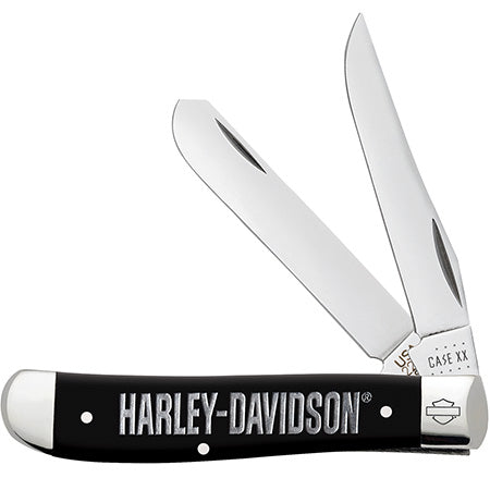 Case Cutlery xx Harley-Davidson Mini Trapper Stainless  Pocket Knife Knives (Black)