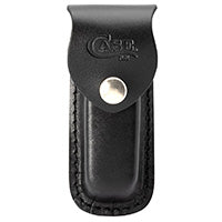 Case xx Medium Leather Belt Sheath Button-Snap (Black)