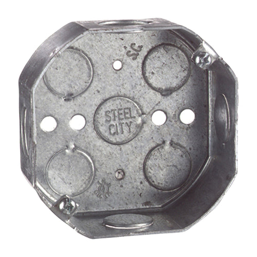 Thomas & Betts Steel City Octagon Box 1-1/2 Deep, Knockouts