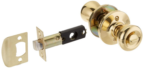 Guard Security Tubular Privacy Door Lock, Key-less Polished Brass Finish (Polished Brass)