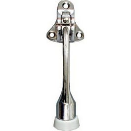 Doorstop, Wall-Mount, Kick-Down, Chrome, 4-In.