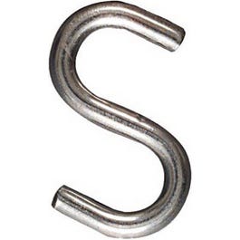 Open S Hook, Stainless Steel, 3-In.