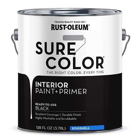 Rust-Oleum Sure Color Eggshell Interior Wall Paint 1 Gallon Black (1 Gallon, Black)