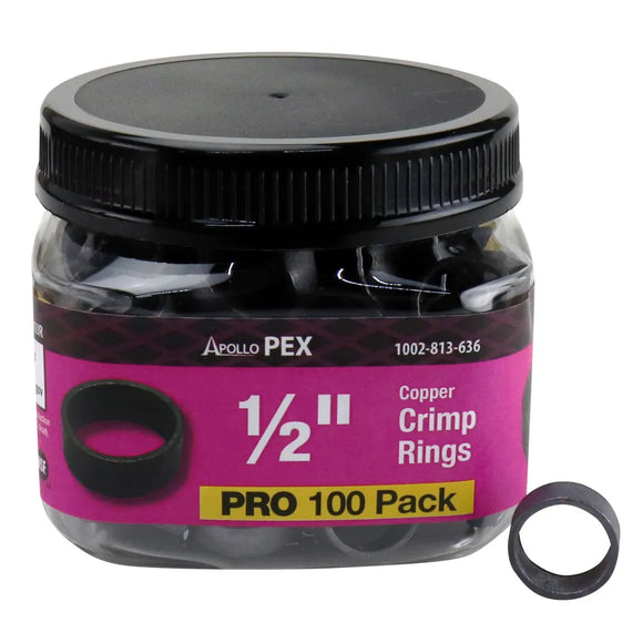 Apollo PEX Fasteners 1/2 in. Crimp Rings (100 Pack Jar) (1/2