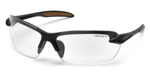 Pyramex Carharrt Spokane Clear Lens with Black Frame (capture clam) (Black)