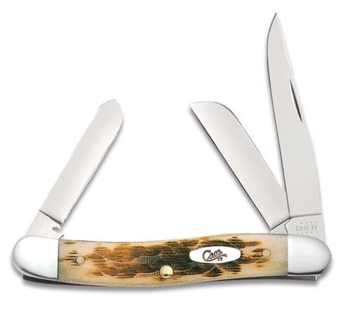 Case Medium Stockman Pocket Knife Stainless Steel Blade Chestnut Bone Handle (Chestnut Bone)