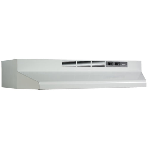 Broan® 42-Inch Convertible Under-Cabinet Range Hood, 230 Max Blower CFM, White (42 inch, White)