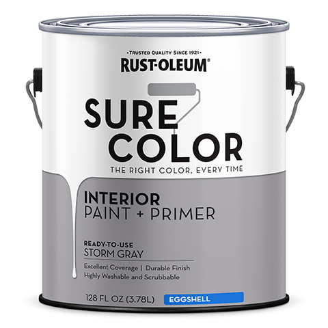 Rust-Oleum Sure Color Eggshell Interior Wall Paint 1 Gallon Storm Gray (1 Gallon, Storm Gray)