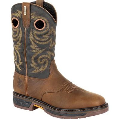 Georgia Boot Carbo-Tec LT Waterproof Pull-On Work Boot (Black and Brown)