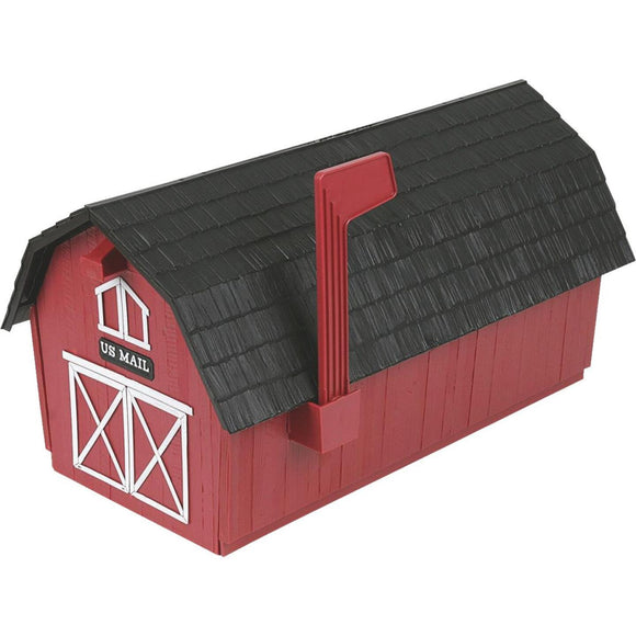 Flambeau Rustic Barn Design Plastic Post Mount Mailbox