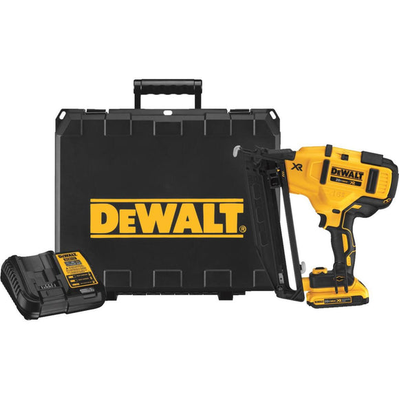 DeWalt 20 Volt MAX XR Lithium-Ion 16-Gauge 2-1/2 In. Angled Cordless Finish Nailer Kit