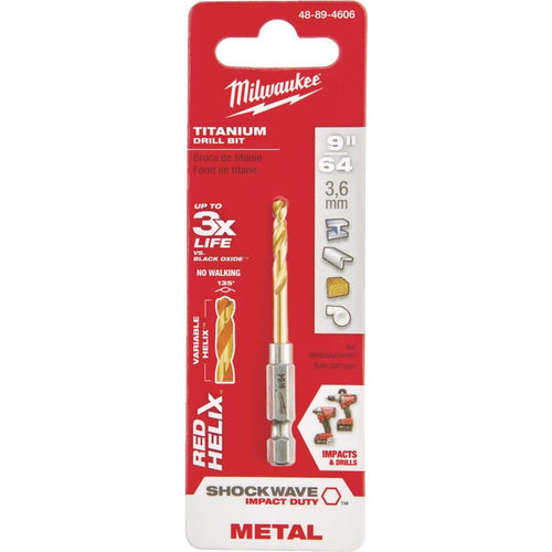 Milwaukee Shockwave Impact Duty 9/64 In. Titanium Hex Shank Drill Bit