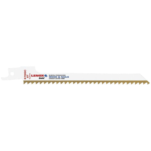 Lenox Gold 6 In. 6 TPI Wood w/Nails Reciprocating Saw Blade (5-Pack)