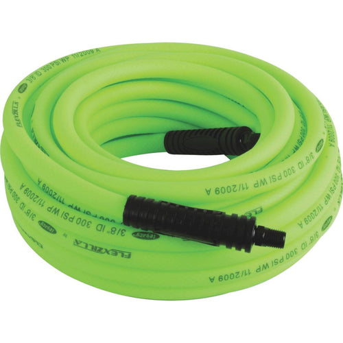 Flexilla 3/8 In. x 100 Ft. Polymer-Blend Air Hose with 1/4 In. MNPT Fittings