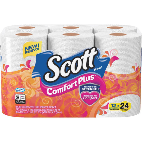 Scott Comfort Plus Extra Soft Toilet Paper (12 Double Rolls)