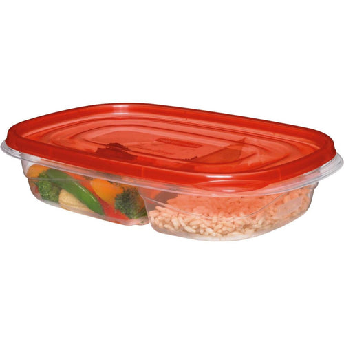 Rubbermaid 3.7 C. Clear Square Divided Food Storage Container with Lids (3-Pack)