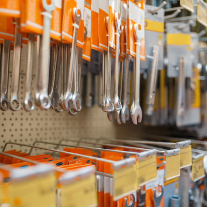 HardwareWrenches hung up in a hardware store