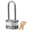 Master Lock Laminated Padlocks 1-3/4in (44mm) Wide Laminated Steel Pin Tumbler Padlock with 2-1/2in (64mm) Shackle, Keyed Alike (2-1/2)