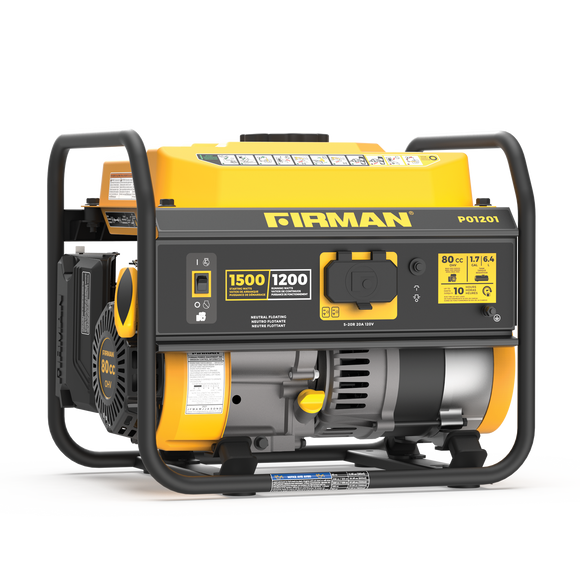 Firman Power Equipmen Gas Portable Generator 1500w Recoil Start (1500 W)