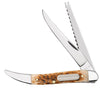 Case Peach Seed Jig Amber Bone Fishing Knife (Amber Bone)