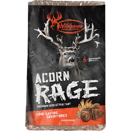 Wildgame Innovations Acorn Rage Lick-N-Brick Mineral Block Deer Attractant, 4lb Block