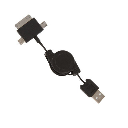 GETPOWER ZCWP-3WAY-AMM 3 WAY USB Charging Cable, 3', Black