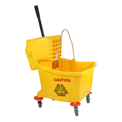 H.B. Smith Tools 38-Quart Wheeled Mop Bucket with Wringer Yellow (38 quart, Yellow)