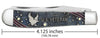 Case U.S. Veteran Gift Set Embellished Smooth Natural Bone with Blue and Red Color Wash Trapper (In Velvet Box) (Natural Bone - U.S. Veteran)