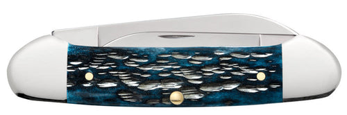 Case Pocket Worn® Peach Seed Jig Mediterranean Blue Bone Canoe (Mediterranean Blue Bone)