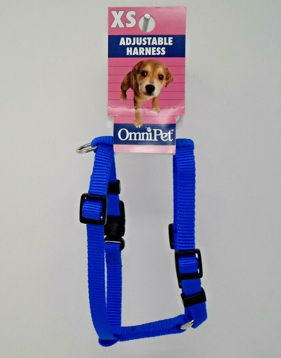 Leather Brothers Kwik Klip Adjustable Nylon Pet Harness, Blue, X-small (X-small, Blue)