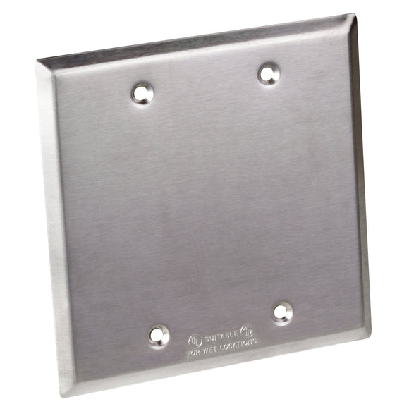 Thomas & Betts Red Dot  2-Gang Weatherproof Blank Cover Device Mount Stamped Aluminum