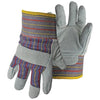 Boss Standard Grade split Leather Palm Glove (Gray, Large)