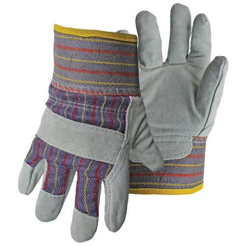 Boss Standard Grade split Leather Palm Glove (Gray, Large)